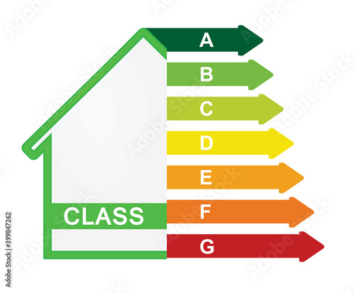Home energy class icon. vector