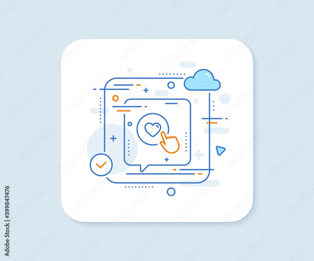 Click like line icon. Abstract vector button. Love button symbol. Valentines day sign. Like button line icon. Speech bubble concept. Vector Click like line icon. Abstract vector button. Love button symbol. Valentines day sign. Like button line icon. Speech bubble concept. Vector