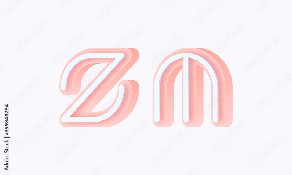 3D isometric premade logo rounded kids store circle monogram alphabet characters 3D isometric premade logo rounded kids store circle monogram alphabet characters