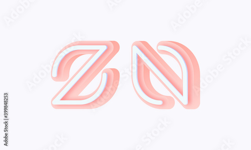 3D isometric premade logo rounded kids store circle monogram alphabet characters