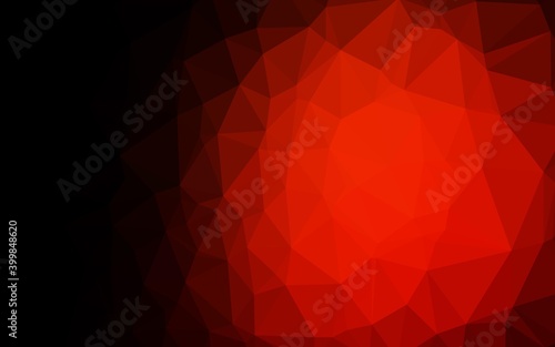 Dark Red vector shining triangular background.