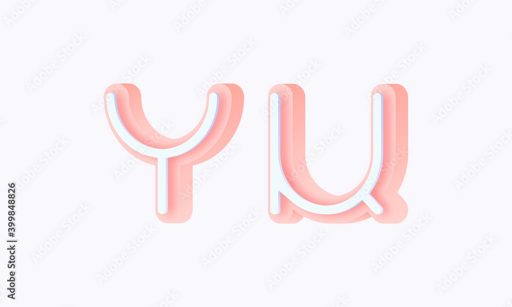 3D isometric premade logo rounded kids store circle monogram alphabet characters 3D isometric premade logo rounded kids store circle monogram alphabet characters
