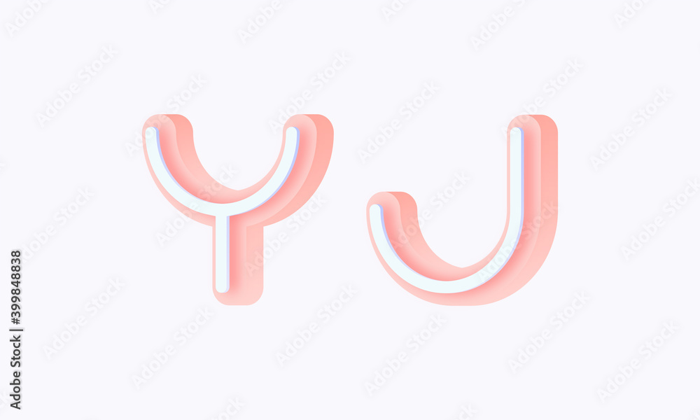 3D isometric premade logo rounded kids store circle monogram alphabet characters 3D isometric premade logo rounded kids store circle monogram alphabet characters