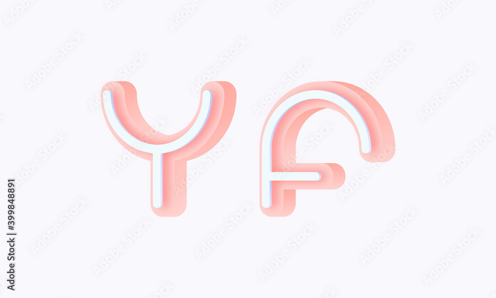 3D isometric premade logo rounded kids store circle monogram alphabet characters 3D isometric premade logo rounded kids store circle monogram alphabet characters