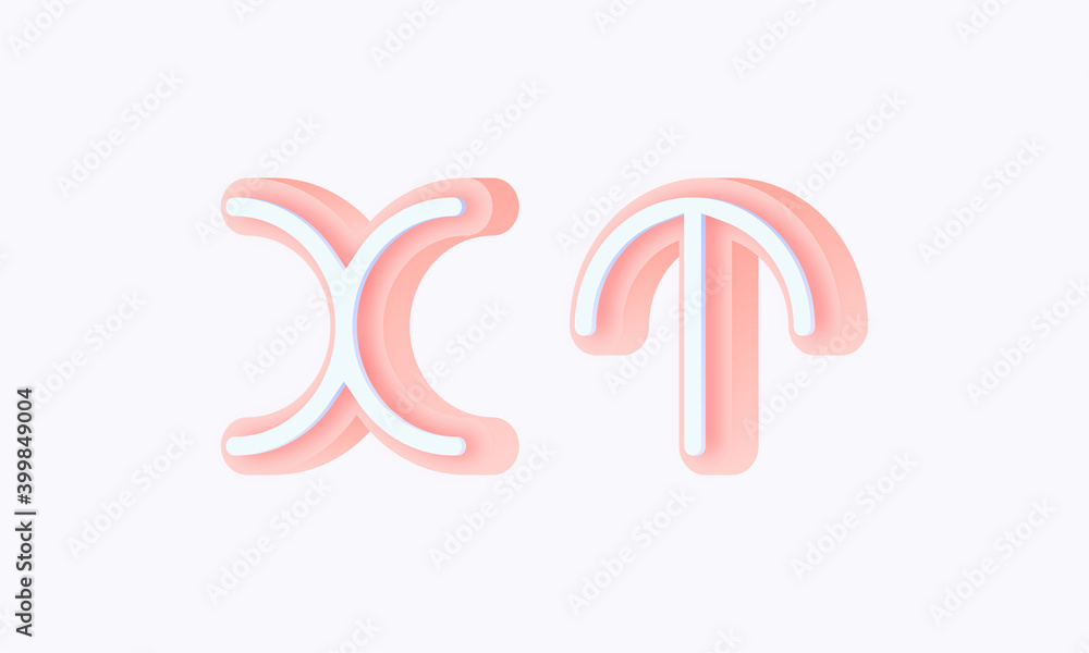 3D isometric premade logo rounded kids store circle monogram alphabet characters 3D isometric premade logo rounded kids store circle monogram alphabet characters