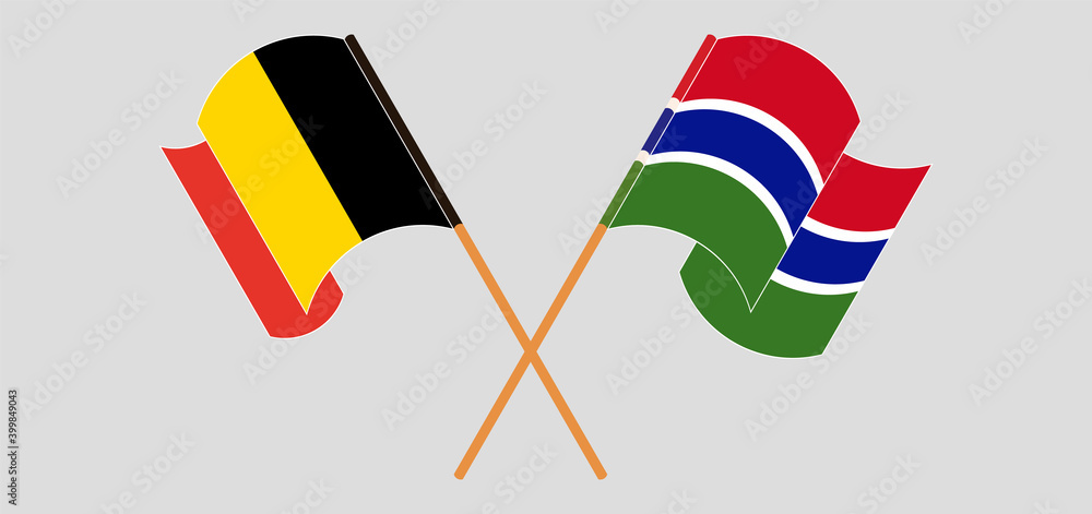 Crossed flags of Belgium and the Gambia Crossed flags of Belgium and the Gambia