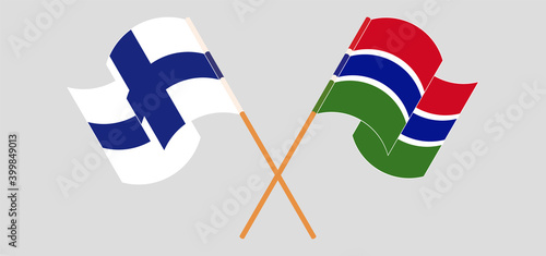 Crossed flags of Finland and the Gambia