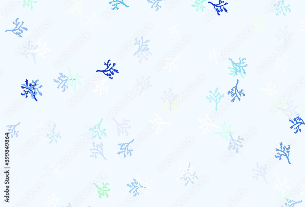 Light Green, Yellow vector doodle backdrop with sakura. Light Green, Yellow vector doodle backdrop with sakura.