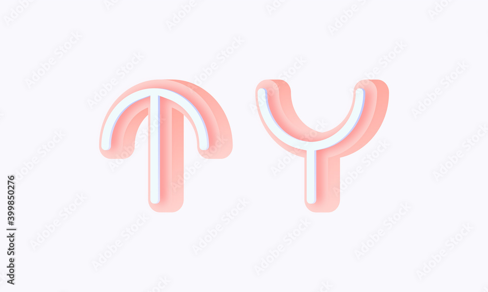 3D isometric premade logo rounded kids store circle monogram alphabet characters 3D isometric premade logo rounded kids store circle monogram alphabet characters