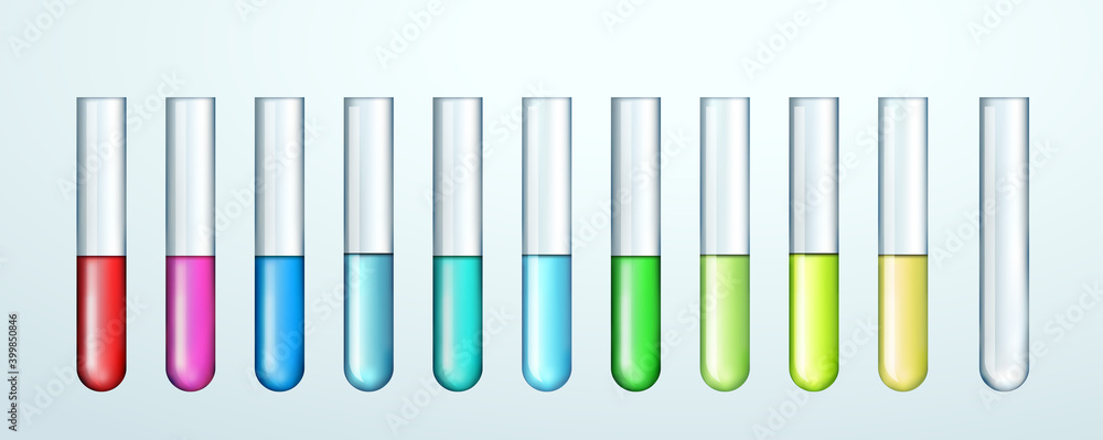 vector illustration of realistic test tubes with fluid vector illustration of realistic test tubes with fluid