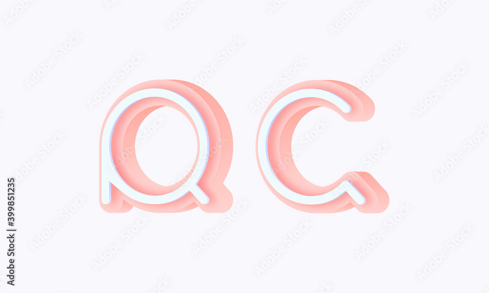 3D isometric premade logo rounded kids store circle monogram alphabet characters 3D isometric premade logo rounded kids store circle monogram alphabet characters