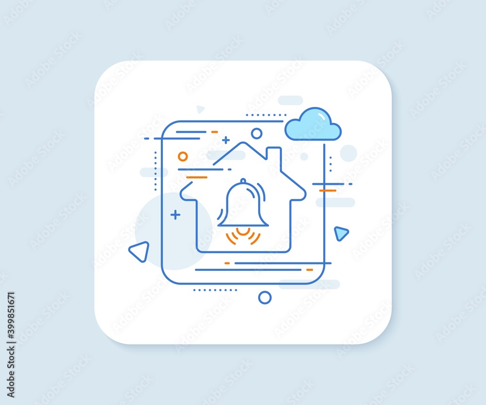 Clock bell line icon. Abstract vector button. Alarm sign. Clock bell line icon. Home concept badge. Vector Clock bell line icon. Abstract vector button. Alarm sign. Clock bell line icon. Home concept badge. Vector