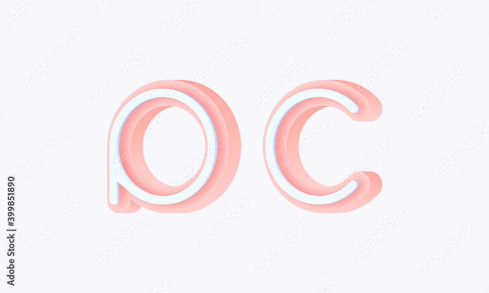 3D isometric premade logo rounded kids store circle monogram alphabet characters 3D isometric premade logo rounded kids store circle monogram alphabet characters