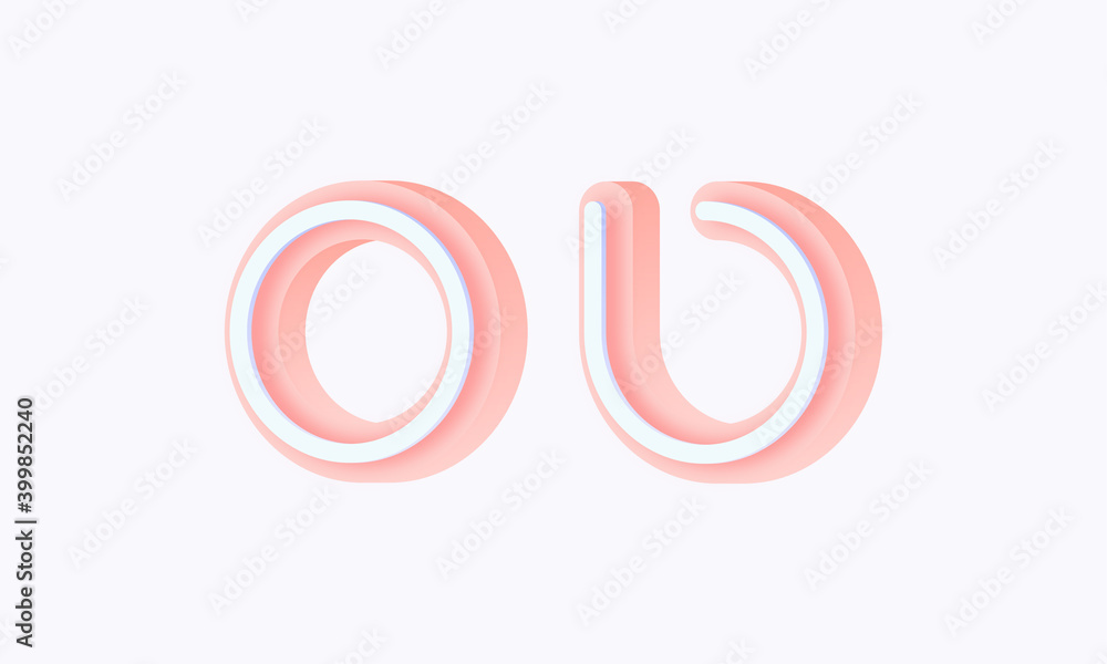 3D isometric premade logo rounded kids store circle monogram alphabet characters 3D isometric premade logo rounded kids store circle monogram alphabet characters