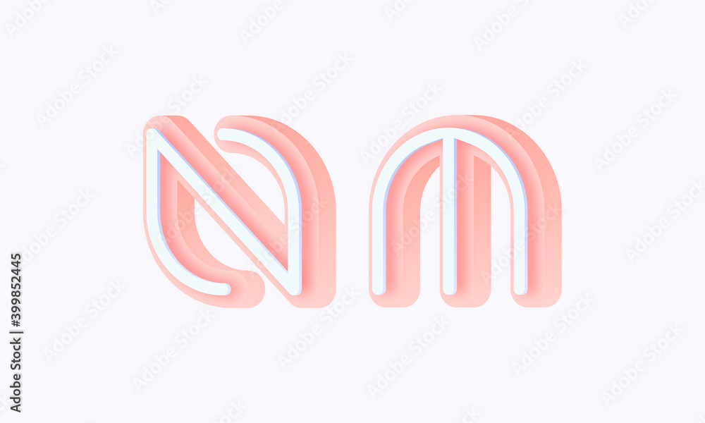 3D isometric premade logo rounded kids store circle monogram alphabet characters 3D isometric premade logo rounded kids store circle monogram alphabet characters