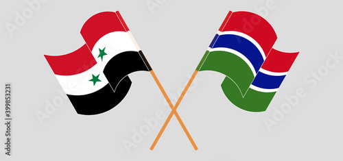 Crossed flags of Syria and the Gambia