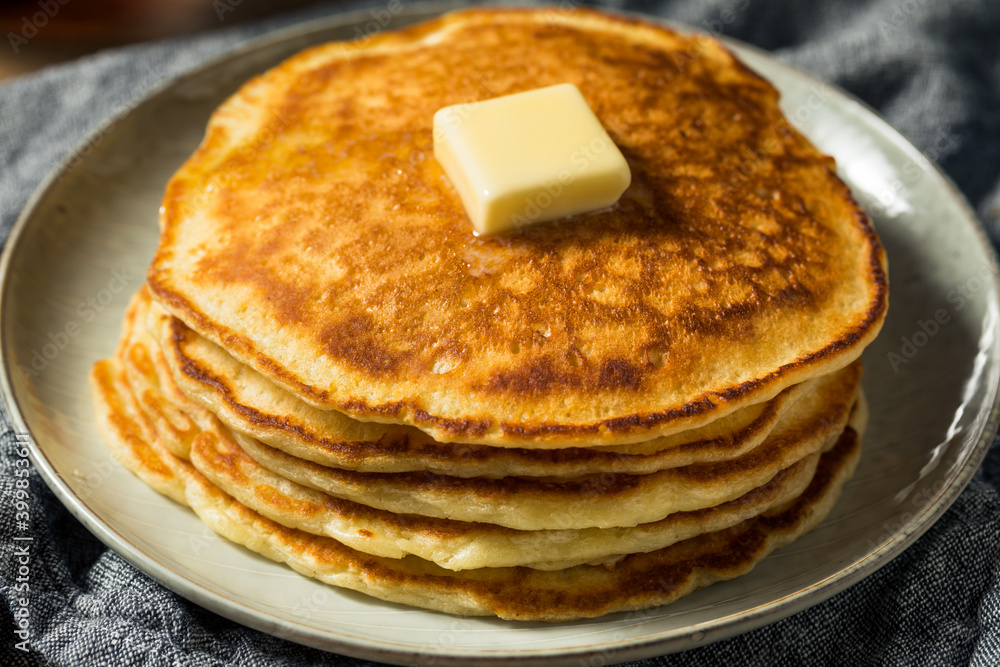 Homemade Sourdough Pancakes with Butter