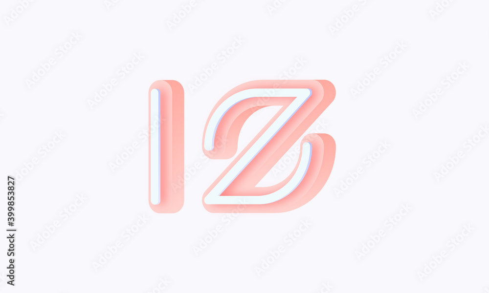 3D isometric premade logo rounded kids store circle monogram alphabet characters 3D isometric premade logo rounded kids store circle monogram alphabet characters