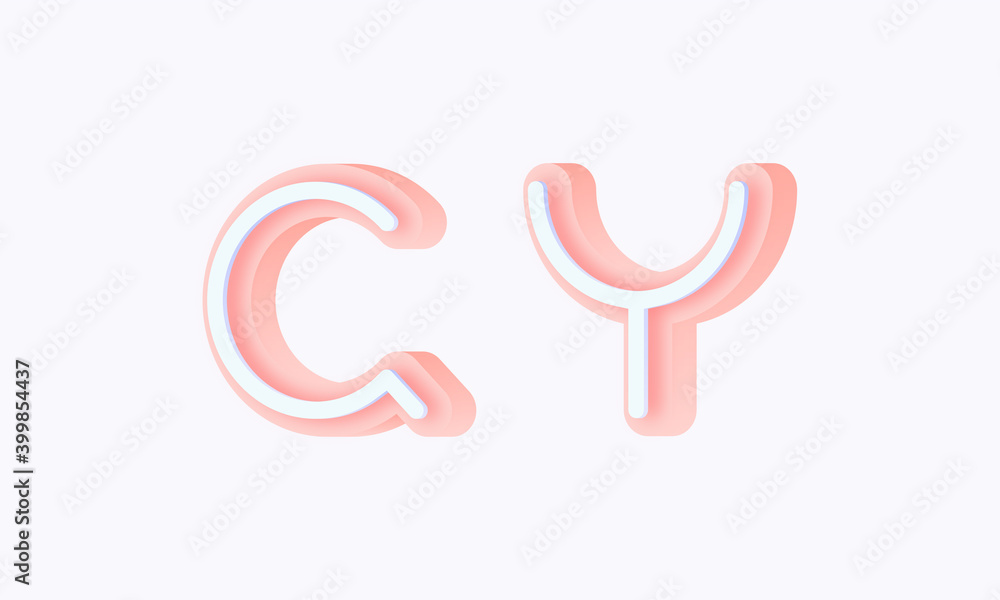 3D isometric premade logo rounded kids store circle monogram alphabet characters 3D isometric premade logo rounded kids store circle monogram alphabet characters