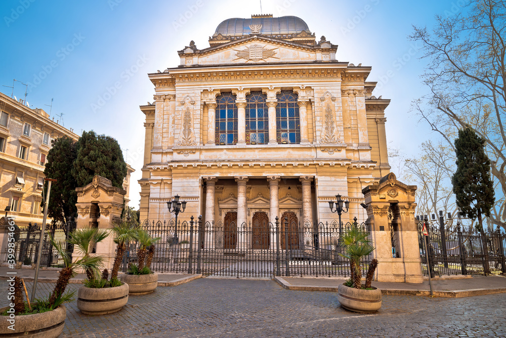 Obraz premium Rome. Great Synagogue of Rome facade view, Jewish temple in eternal city