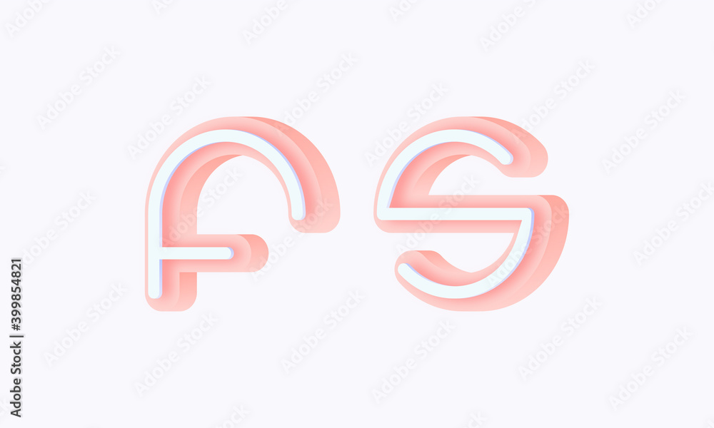 3D isometric premade logo rounded kids store circle monogram alphabet characters 3D isometric premade logo rounded kids store circle monogram alphabet characters