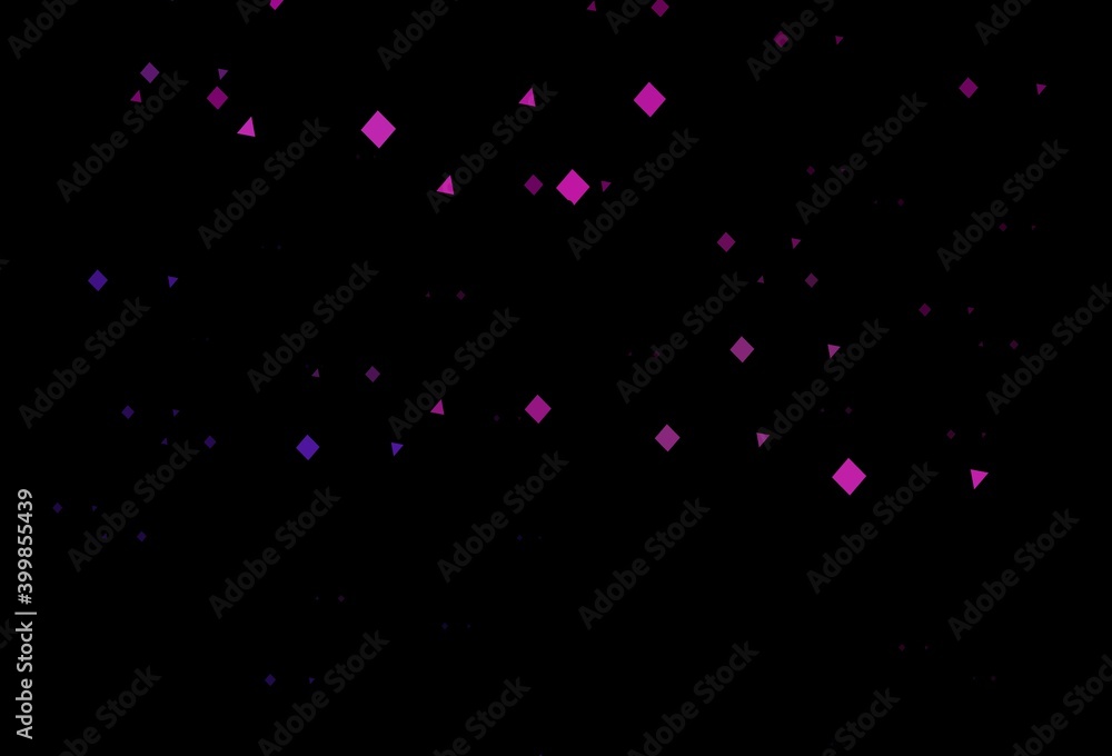 Dark purple, pink vector backdrop with lines, circles, rhombus. Dark purple, pink vector backdrop with lines, circles, rhombus.