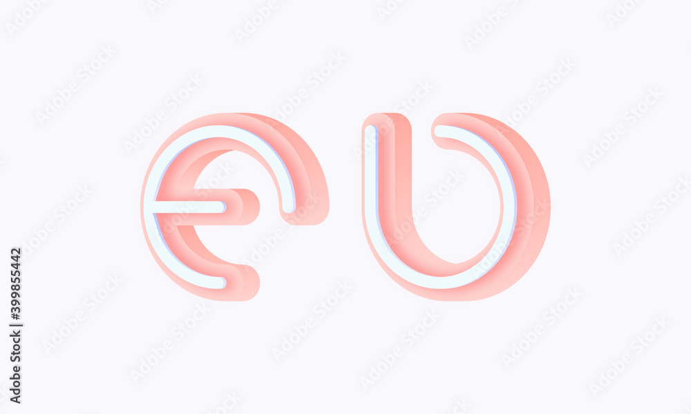 3D isometric premade logo rounded kids store circle monogram alphabet characters 3D isometric premade logo rounded kids store circle monogram alphabet characters