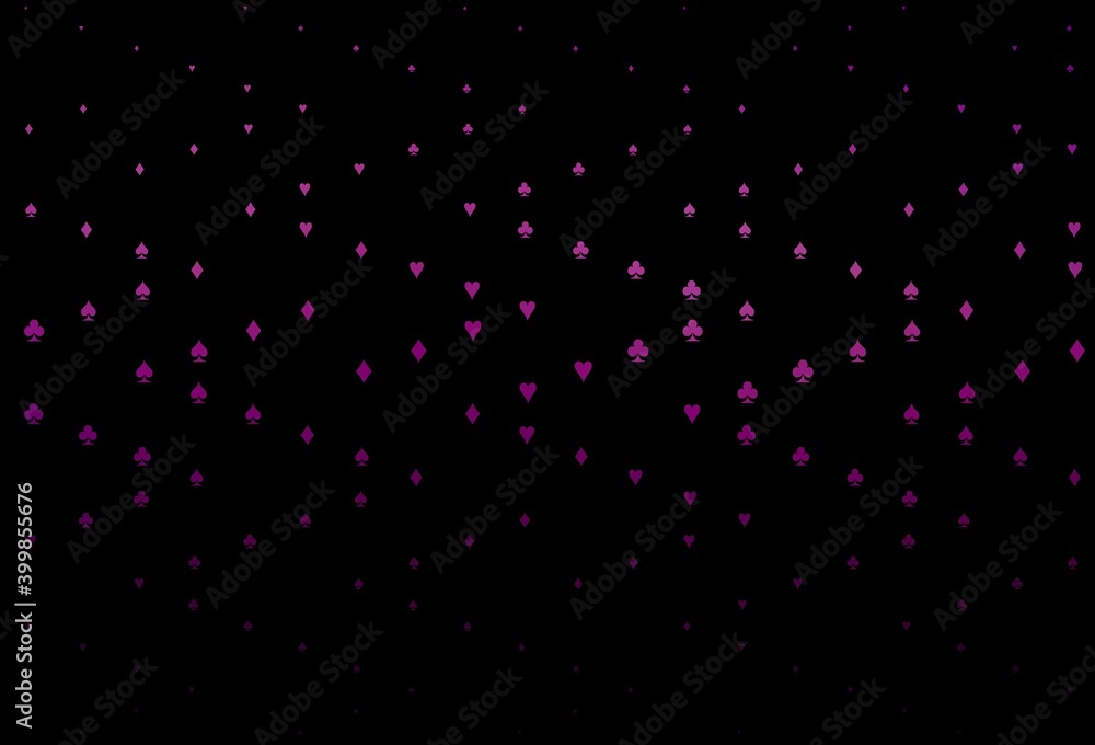 Dark Purple vector pattern with symbol of cards. Dark Purple vector pattern with symbol of cards.