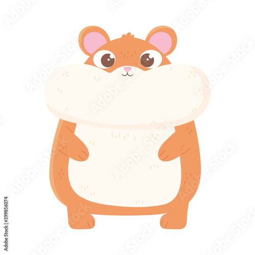 cute hamster cartoon animal icon white background