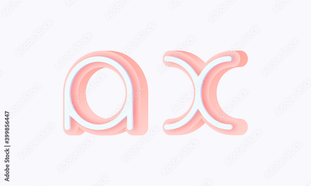 Fototapeta premium 3D isometric premade logo rounded kids store circle monogram alphabet characters