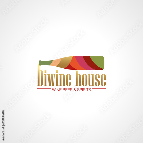 Labels for alcohol company. Wine shop and wine bar, restaurant. Vector symbol template