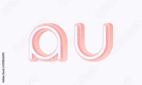 3D isometric premade logo rounded kids store circle monogram alphabet characters