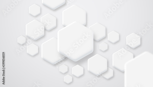 Abstract white 3d geometric shape background
