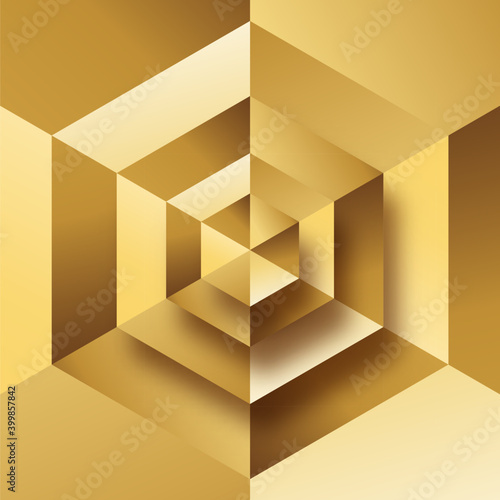Abstract luxury gold 3d geometric background