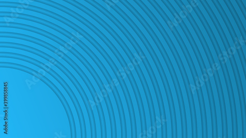 Abstract geometric monochrome background in blue colors. Repeating rings with shadows.