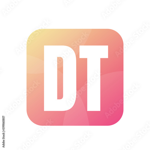 DT Letter Logo Design With Simple style