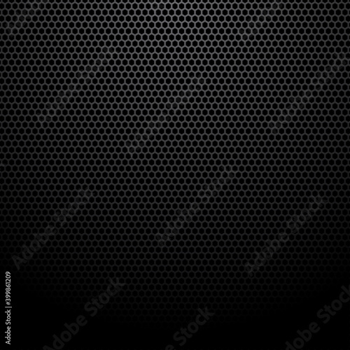 Dark Background. Hexagonal Hole. Horizontal size. Isolated Vector illustration