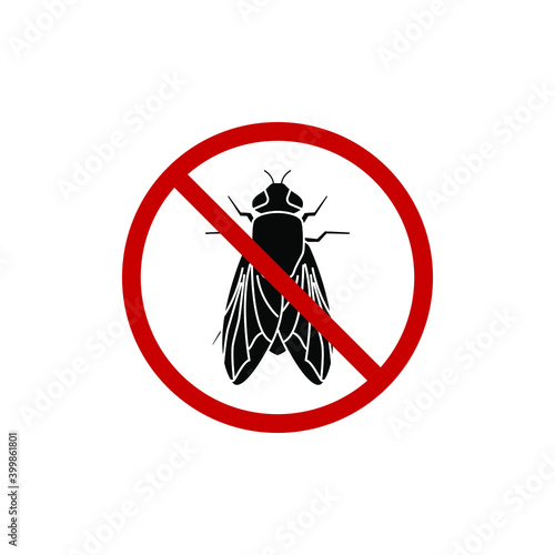 No flies sign isolated on white background. Vector illustration