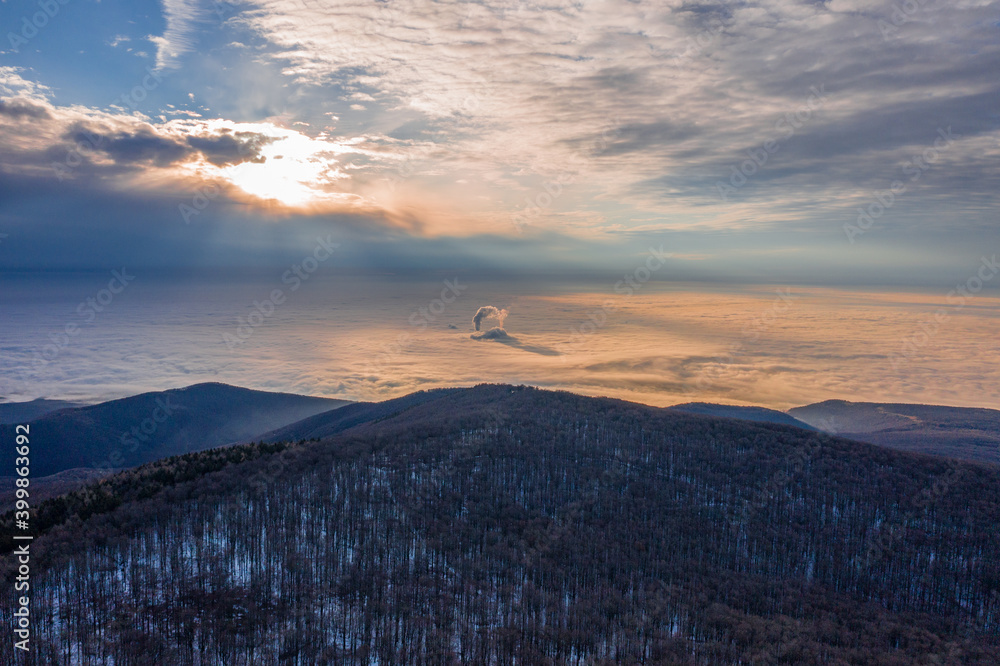 Obraz premium Hungary - Kekesteto in winter time, this is the highest point in Hungary
