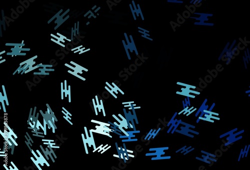 Dark BLUE vector backdrop with long lines.