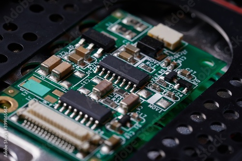 Obraz na płótnie Small electronics module inside a laptop under repair
