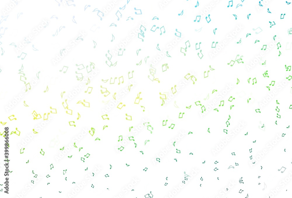 Light Blue, Yellow vector backdrop with music notes. Light Blue, Yellow vector backdrop with music notes.