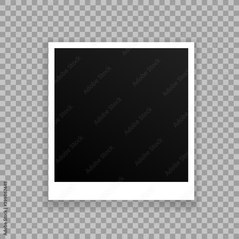 Vector Photo frame mockup design. White border on a transparent background Vector Photo frame mockup design. White border on a transparent background