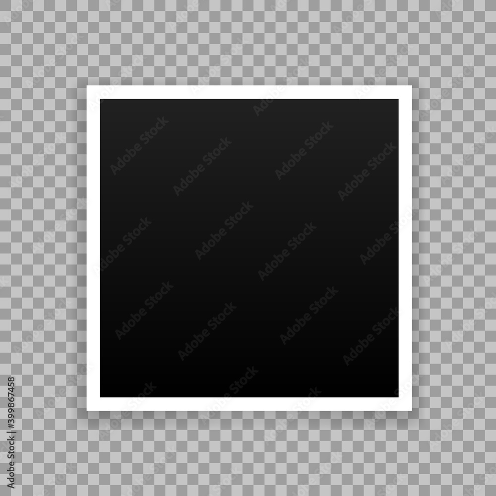 Vector Photo frame mockup design. White border on a transparent background Vector Photo frame mockup design. White border on a transparent background