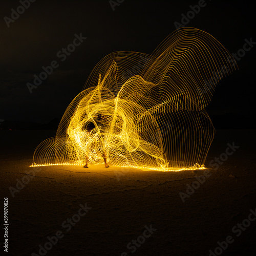 light painting at bonneville salt flats