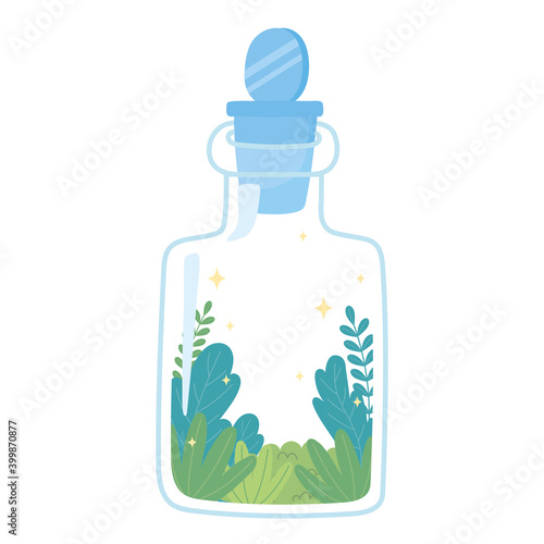 jar terrarium foliage garden nature icon white background