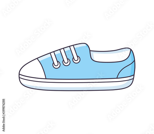 Blue sneaker shoe isolated