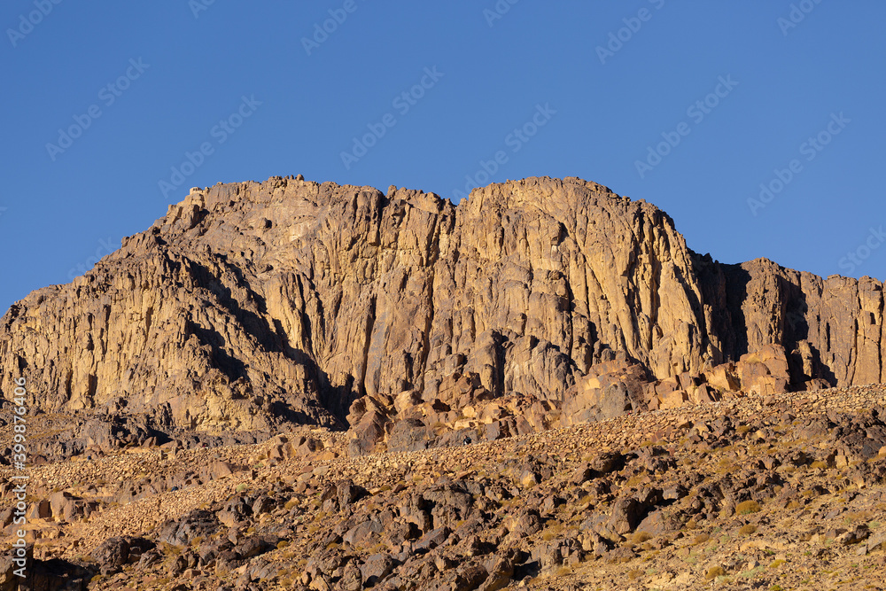 Amazing Sunrise at Sinai Mountain, Beautiful dawn in Egypt, Beautiful view from the mountain