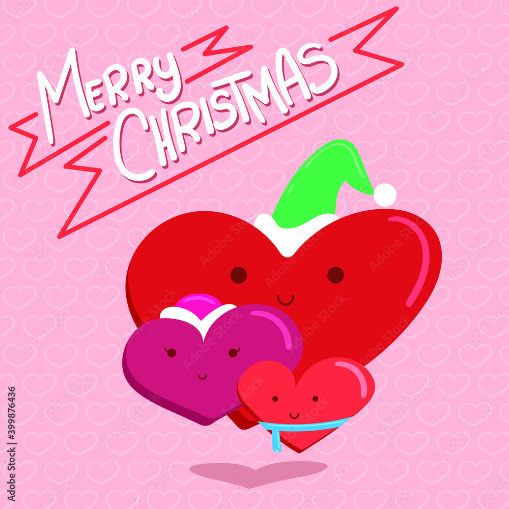 Familia de corazones para navidad y las fiestas Familia de corazones para navidad y las fiestas