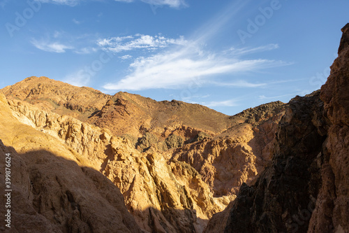 Coloured Canyon in Dahab on South Sinai  Egypt  peninsula. Desert rocks of multicolored sandstone background..
